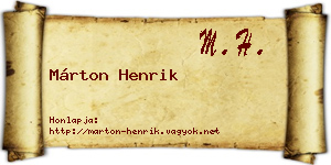 Márton Henrik névjegykártya