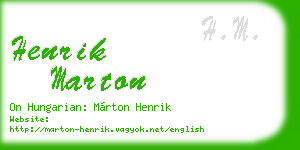 henrik marton business card